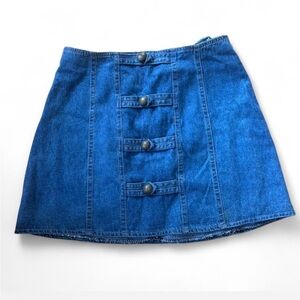 Vintage Denim Buttoned Mini Skirt